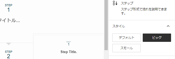 6-ステップのスタイルをビッグに変更